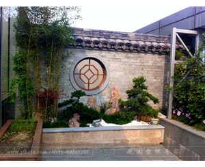 藍(lán)色錢江某私家露臺(tái)花園景觀